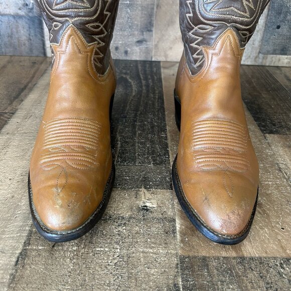 Tony Lama Vintage Gold Label Western Cowboy Boots Mens 9 D - Picture 9 of 12